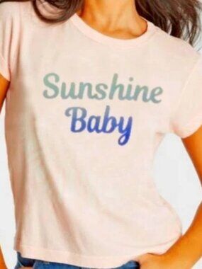 Wild Fox Keke Sunshine Baby Tee Light Pink Size Medium